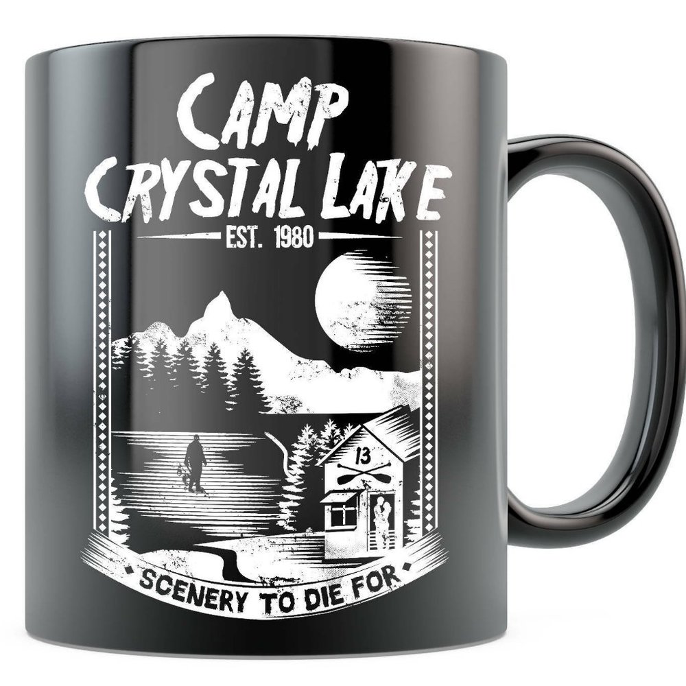Horror Movie Friday The 13th Camp Crystal Lake Ceramic Black Coffee Mug 11oz
